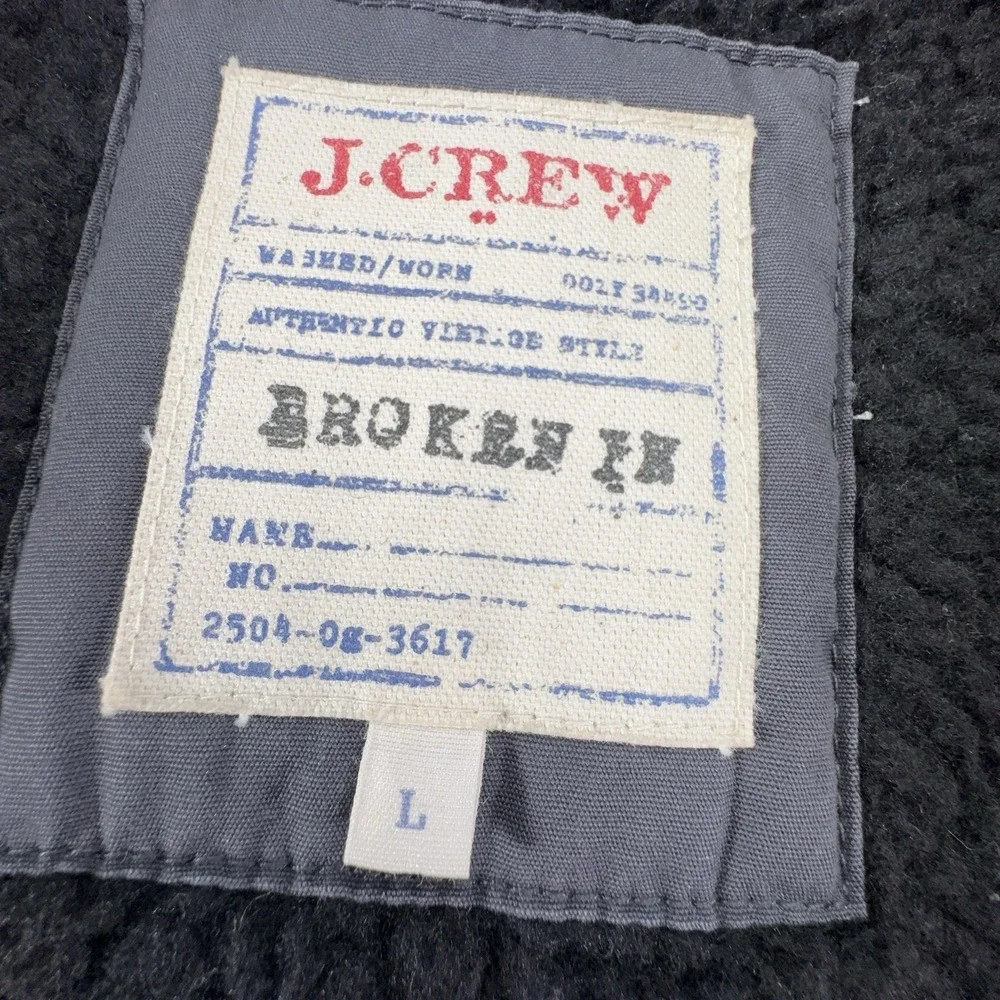 J. Crew Men's Authentic Vintage Style Broken In Full Zip Jacket Size L Gray EUC